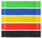 5 Fitnessbänder - Theraband 10-45lb - TPE-Material - 5 Widerstandsstufen - Ideal für Muskeltraining, Pilates, Yoga usw. (Grün, Blau, Gelb, Rot, Schwarz)
