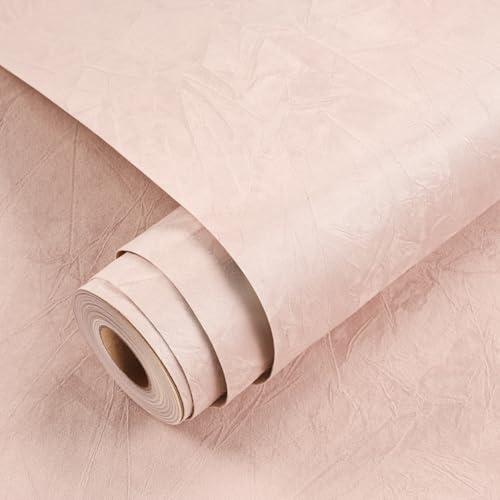 Yenhome Luxury Velvet Wallpaper - Plush Effect Taupe Pink - For Walls and Furniture - 60cm x 300cm