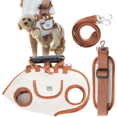 Harnais complet pour chien - Harnais de transport pour chien avec aide au levage - Gilet réglable pour chiot, chaton, chat, animal de compagnie, promenade, voyage, camping, cyclisme, plein air