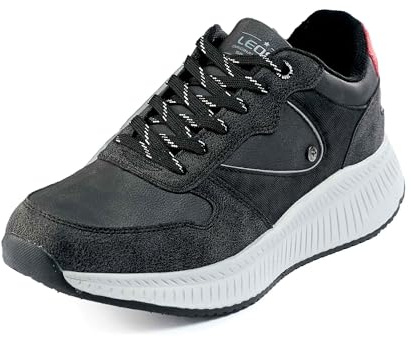 LEOSS ORIGINAL Scarpe Casual Sportive Uomo Scarpe da Corsa Uomo Leggere Traspiranti Confortevoli Ammortizzate Classiche (Nero, 42 EU, MLE255336-1)