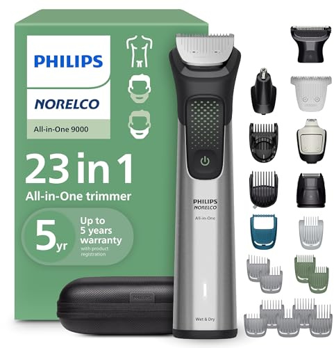 Philips Norelco All-in-One 9000 23-in-1 Trimmer, Face, Hair & Body, Steel