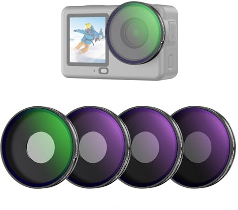NEEWER CPL + ND Filter Set Compatible with DJI Osmo Action 6 Only, 4 Pack ND8/16/32 Adjustable Circular Polarizing, Lens Polarizer, Screw On Multicoated Action Camera Photography Accessories, FL-B100