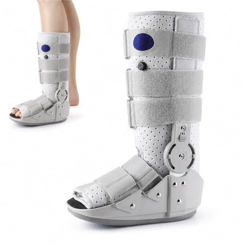Bota Ortopédica Walker Neumática con Bomba de Aire para Fractura de Tobillo y Pie Esguince Grave Estabilizador Articular Rehabilitación Postoperatoria Talla Ajustable(M)