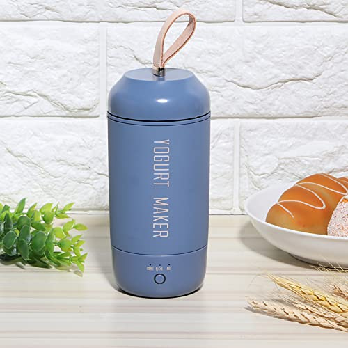 Cocoarm Automatisk Yoghurtmaskin, ABS Mini Yoghurtmaskin 280 Ml USB Uppladdningsbar 10W Helautomatisk Bärbar Design Avtagbar Kopp för Hemresor Affärsresa (Blå)