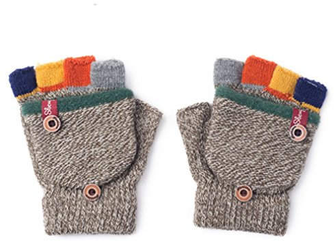 Aiyomimo Herbst und Winter Baby Warme Handschuhe Kind Gestrickte Fäustlinge,3-6 Jahre alt