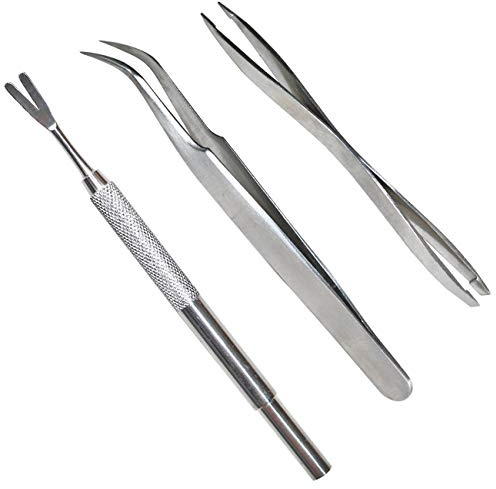 Acronde 3 Pack Tick Remover Tool Set Stainless Steel Tick Remover Kit for Cats and Dogs