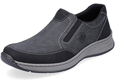 Rieker Herren Slipper 14362, Männer Slip On, lose Einlage,Slides,Schlupfschuhe,schluepfschuhe,Loafer,Slip-ons,grau Kombi (00),43 EU / 9 UK