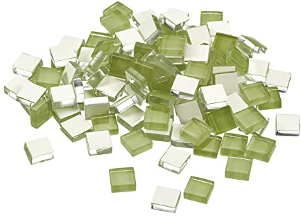 sourcing map Mosaïque Carrelage Tuile Tesselle, Verre Mince Mini Bricolage Fait Main Sans Cristal Pierre Artisanat Loisir Creatif (Olive Paquet 220)