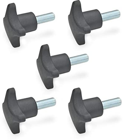 Ganter Normelemente | Kreuzgriffschrauben | Griff Thermoplast (PA) | mit Schraube Stahl verzinkt | DIN 6335.4-ST-40-M8-30 | Gewinde M8x30 | 5 Stück