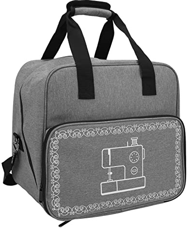 Maletín de Transporte para máquina de Coser con múltiples Bolsillos de Almacenamiento, Correa para el Hombro, maletín Impermeable para máquina de Coser Bolsa Universal para la Mayo (Gris)
