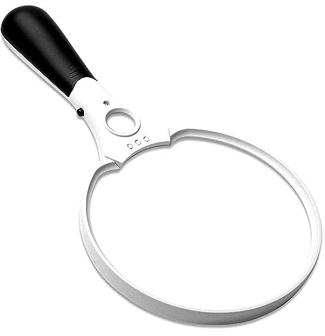Extra Large LED Handheld Magnifying Glass with Light,25X Lens Zoom Lightweight Shatterproof Magnifiers with LED Light Illuminated Reading Magnifier for Books Newspaper Maps Crafts