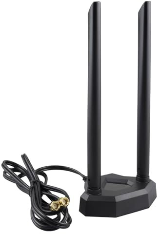 BOOBRIE Antena Bluetooth WiFi OmniDirectional de 2,4 GHz/5,8 GHz, Base magnética Potente con Cable de extensión de 150 cm