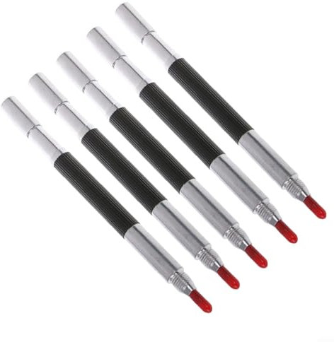 HEIBTENY 5 Stück Wolframcarbid Stift Anreißnadel Hartmetall Doppelseitiger Wolframcarbid Ritzstift Stahlspitze Schreibmarker