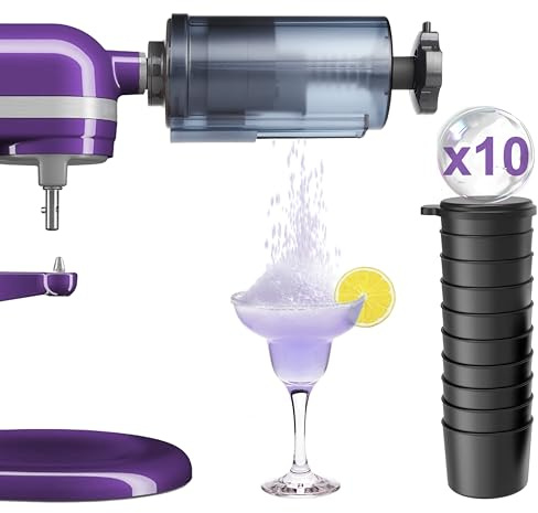 Jooke Shaved Ice Attachment for Kitchenaid Stand Mixer,Homemade Shaved Ice Maker,Snow Cone Machine for Kitchenaid Ice Shaver with 10 Reusable Ice Cube Mold,Ice Crushers for Home Use,Instruction Manual
