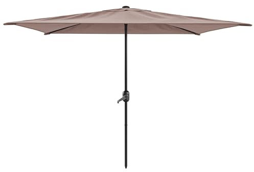 Arreditaly Ombrellone Rettangolare 3 x 2 M Da Giardino Parasole Per Balcone Con Air Vent Apertura A Manovella Anti UV Idrorepellente Per Mare Spiaggia Piscina Terrazzo Design Bahamas (Tortora)