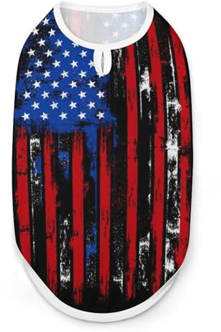 Vielseitige Hundewesten für Hunde und Katzen im Used-Look mit USA-Flagge, Größe S