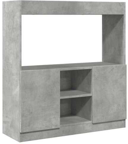 vidaXL Highboard Betongrau 92x33x100 cm Holzwerkstoff