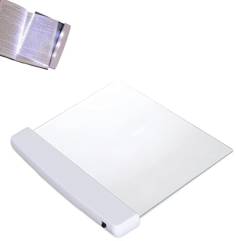 Lampada da Lettura Multifunzionale a LED con Pannello Piatto per Visione Notturna, Lampada da Libro LED Piatta Sostenibile, Pannello di Illuminazione per Pagine di Libro LED Trasparente 17 * 14,5 cm