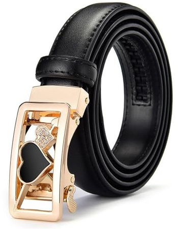 Ulawellor Bracelet en Cuir pour Femmes,Ceinture en Cuir avec Boucle Ceinture à Boucle Automatique pour Femme,Ceintures Automatique à Cliquet