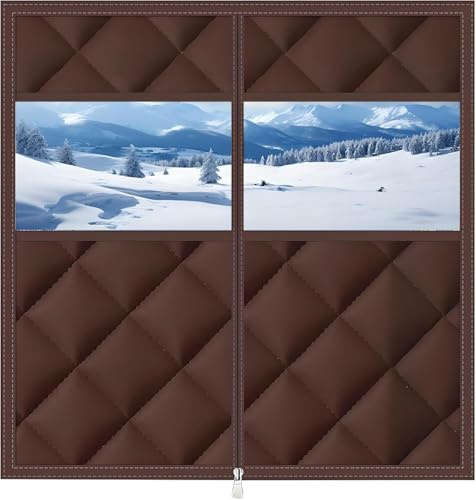 Kit d'isolation for fenêtres (30, 39, 47, 56, 63, 79) - Rideaux thermiques visibles for l'hiver - Couverture isolante for fenêtres(Brown,22x39in/55x100cm)