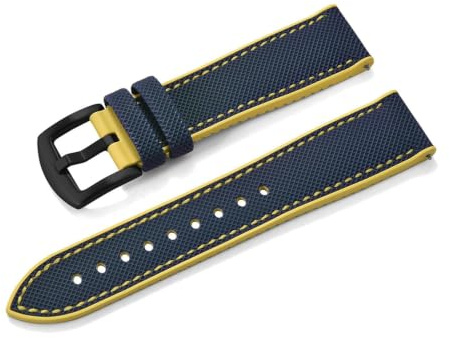 TLCBAZCF Bracelet de montre universel en caoutchouc FKM, 18/20/22/24mm, en cuir à voile, à dégagement rapide, Compatible avec la ceinture Longines Omega