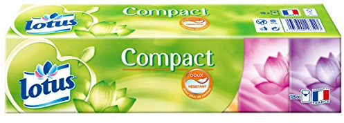 Lotus Compact - Mouchoirs en étui - Lot de 3 paquets de 18 étuis