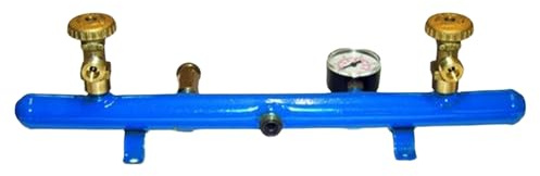 Tecnogas 6782 Centralina per Abbinamento Bombole Gas Gpl Completa di Valvola Sicurezza e Manometro 2 Posti - Senza Flessibili
