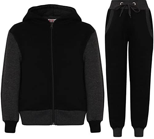 A2Z 4 Kids Hooded Tracksuit Jogging Suit Fleece Top Bottom Set Youth