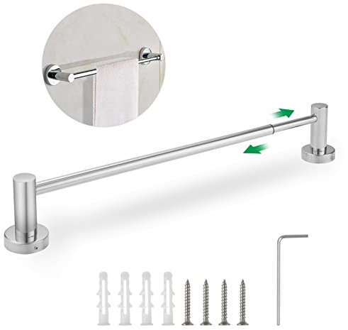 ShanQian Porte-serviettes en acier inoxydable, 40-70 cm réglable à fixation murale avec vis, extensible et poli, pour salle de bain ou cuisine