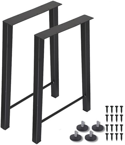 H JINHUI 2 Stück H-förmige Tischbein Metall Möbelfüße, Tischbeine 72 x 50 cm, pulverbeschichtete Stahl, Industriedesign, Tischbeine mit Schrauben und Bodenschonern, für DIY-Couchtisch, Nachttisch,Bank