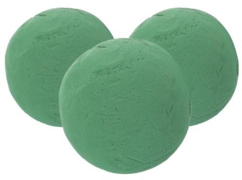 Cabilock 3 Stücke Steckschaum Kugeln Blumensteckschaum 9cm Mooskugeln Blumen Steckschwamm Rund Nasssteckschaum Moosbälle Trockenblumen Steckmasse Kunst Frischblumen Weihnachten Hochzeit Deko