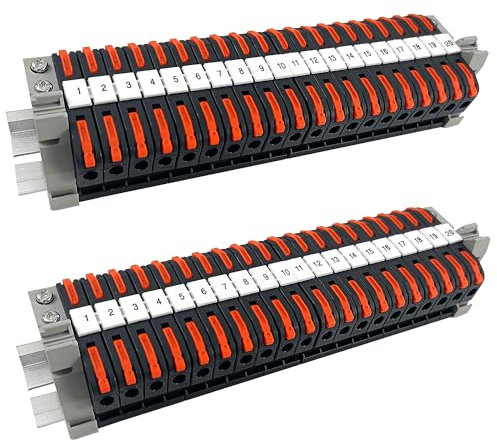 40 Piezas Conectores Cables Electricos Rapidos Kit, PCT-211 0,08-4 mm² Clemas Electricas, Terminal de Montaje en Carril Din, Bornas de Conexion Electrica para Conexión y Conversión de Circuitos