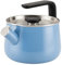 KitchenAid Teakettles Pfeif-Teakessel aus Emaille-auf-Stahl, Induktionsfertig, Edelstahldeckel, 2 Quart – blauer Samt