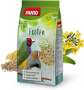 PANTO Exotenfutter mit Pluramin, 1 kg - Ziervogelfutter für Finken und Anderen exotischen Vögeln, Vogelfutter ohne Nüsse