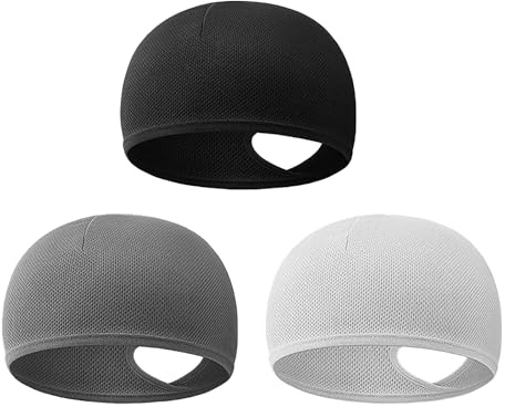 Men Women Mesh Sports Skull Cap Moisture Wicking Fast Drying Beanie Hat Summer Thin Bandana Cycling Running Sun Protection Headwrap Lightweight Helmet Liner Pirate Head Cover