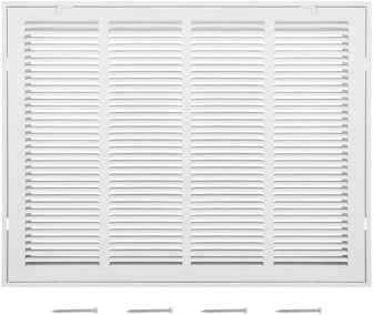 VEVOR Return Air Filter Grille, Fits W24 x H18 Inch Duct Opening, Filter Not Included, Return Air Vent Cover for Wall, Powder-Coated Steel Return Air Grill Detachable Face/Door for 1 inch Filters