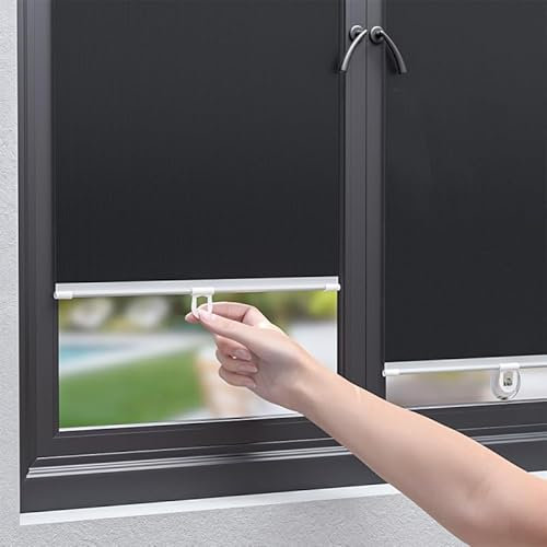 No Drill Roller Blind, 99% Blackout UV Protection, Thermal Insulating Window Shade with Suction Cups, Thermal UV Blocking Retractable Blinds Blind for Windows & Cars (40x60cm/15.7x23.6in)