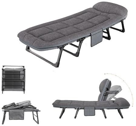 GAOXIONG Cama Plegable con colchón tamaño Completo, cómoda y Transpirable, Estructura Robusta de algodón de Alta resiliencia, Cuna Plegable para Acampar, Ideal para casa, Oficina y Viajes (170 x 55 c