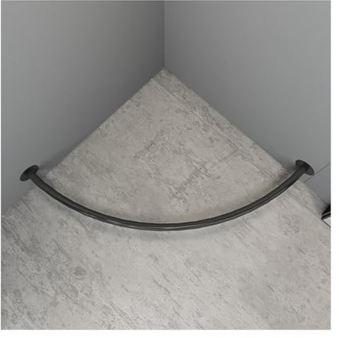 Bastone angolare per tende con asta di supporto per arco, 100 cm, asta in metallo da parete, per negozi di abiti e divisori per la privacy, colore nero, perfetto per boutique.