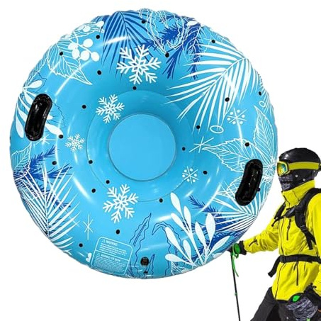 Bouées de Neige pour la Luge 100 centimètres avec deux poignées | Traîneau Gonflable De Neige Pour Pour Parc Jardin Terrain De Patinage Ski Garçons Filles Adolescents Adultes Et