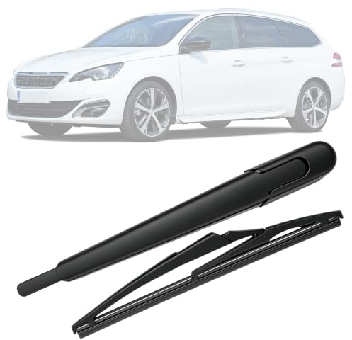 Limpiaparabrisas Trasero de Coche Reemplazo Compatible con Peugeot 308 T9 2013-2020, Juego de Brazo y Hoja de Kit de Limpiaparabrisas Trasero de Coche Impermeable