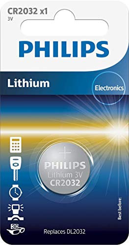 Philips CR2032/01b Mini Pila a Bottone, Litio, 3 V, Argento
