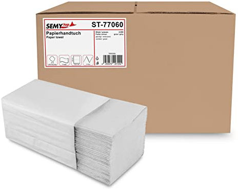 Semy Top ST-77060 Papierhandtuch, ZZ-Falz, 2-lagig, Recycling, 25 cm x 21 cm (4000-er Pack)