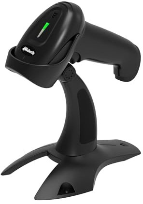 Alacrity 2D 1D Barcode Scanner Wireless 2.4 GHz,QR PDF417 Datamatrix,Kabellos und USB-Kabel 2 in 1, präzises Scannen,15 Tagen Dauerbetrieb