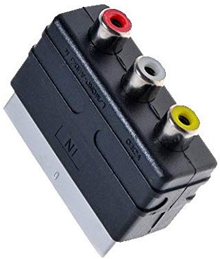 RUITROLIKER Scart - Adattatore convertitore AV maschio Switcher 3RCA per PS4 TV DVD