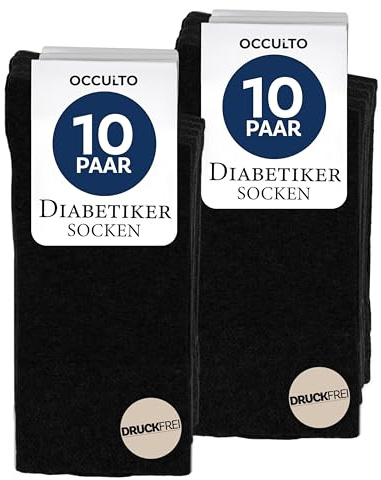 Occulto calcetines diabeticos hombre & mujer pack de 10 (modelo Goetz), calcetines sin costura sin goma