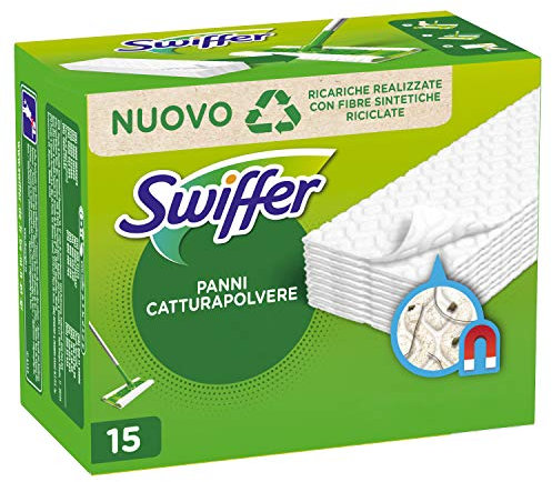 Swiffer Home Dust Trapper Cloths, 15 Microfibre Dry Cloths, Dust and Dirt Catch Cloths, Great for All Types of Floors and Animal Hair, Maxi Size