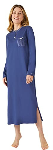 Damart Chemise de Nuit Manches Longues, Maille Jersey Chaqueta de Estar por casa, 42-44 (M) para Mujer