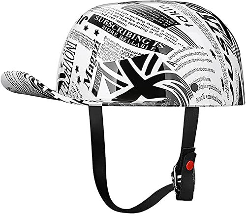 Casque Jet Scooter,Casque Bol,Casque Scooter Homme Retro Casque Moto ECE Homologué Adulte Casque Bol Avec Bord Casquette De Baseball Pour Scooter Vespa Casque J,M