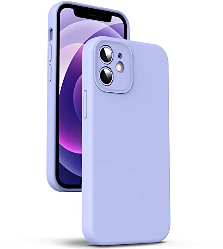 Supdeal Liquid Silikon Hülle für iPhone 12 Mini, [Kameraschutz] [Mikrofaser] [3 Schicht Schützen] Flüssige Silikon Handyhülle, Ultra Dünn und Bequem zu halten Schutzhülle, 5,4 Zoll, Violett